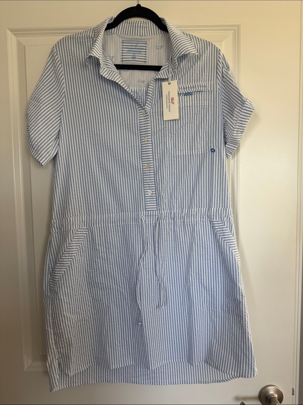 Vineyard Vines Blue & White Striped Shirt Dress